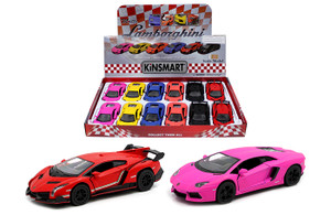Kinsmart 1:38 Lamborghini Matte Colors - Display Tray Set Of 12 - Diecast
