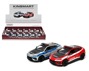 Kinsmart 1:40 Lamborghini Urus Performante Police/firefighter Edition - Display Tray Set Of 12 - Diecast