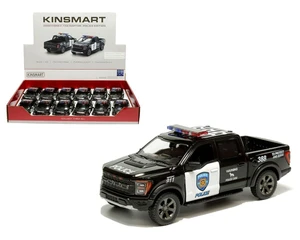 Kinsmart 1:46 2022 Ford F-150 Raptor Police Edition - Display Tray Set Of 12 - Diecast