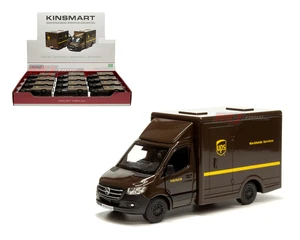 Kinsmart 1:48 Mercedes-benz Sprinter Ups Edition - Display Tray Box Of 12 - Diecast