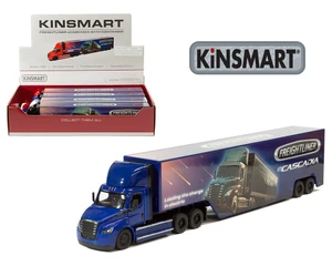 Kinsmart 1:62 Freightliner Ecascadia With Container - 4 Colors With Print Design - Display Tray Set Of 4 - Diecast