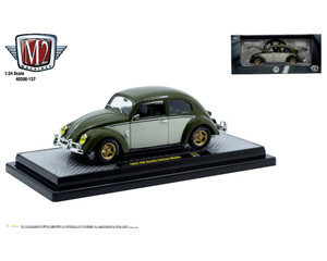 M2 Machines 1:24 1952 Volkswagen Beetle Deluxe - Green Two-tone - Release 137a - Diecast