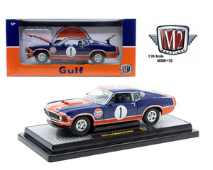 M2 Machines 1:24 1970 Ford Mustang Custom Gulf - Blue - Release 135b - Diecast