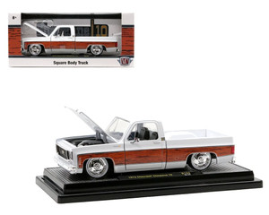 M2 Machines 1:24 1973 Chevrolet Cheyenne 10 Square Body Truck - White With Wood - Release 102b - Diecast