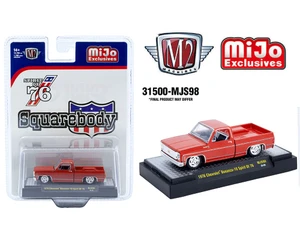 M2 Machines 1:64 1976 Chevrolet Silverado Bonanza-10 Spirit Of 76 Squarebody Usa Special Edition - Red - Mijo Exclusives - Diecast