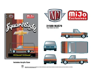 M2 Machines 1:64 1978 Chevrolet C10 Silverado Squarebody Pickup Truck - Cool Grey - Mijo Exclusives Limited Edition - Diecast