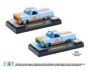 M2 Machines 1:64 1979 Gmc Sierra Classic 15 Custom Gulf - Blue - Mijo Exclusives Limited Edition - Diecast
