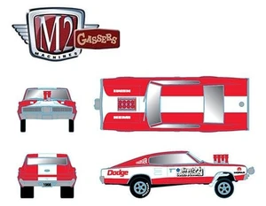 M2 Machines 1:64 Hobby Exclusive -gassers - 1966 Dodge Charger Mopar Gasser - Direct Connection (redwhite - Diecast