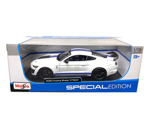 Maisto 1:18 2020 Mustang Shelby Gt500 - White With Blue Stripes - Special Edition - Diecast