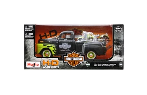 Maisto 1:24 1948 Ford F1 (black/green Two-tone) - Harley-davidson Custom - Diecast