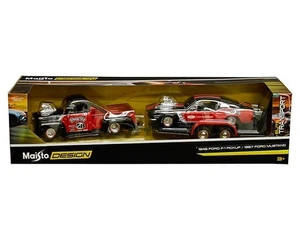 Maisto 1:24 1948 Ford F1 Truck With Tow Truck And 1967 Mustang - Design Elite Transport - Diecast