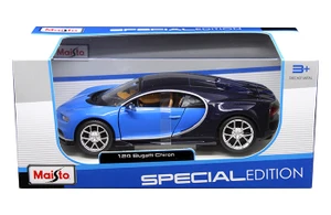 Maisto 1:24 Bugatti Chiron - Two-tone Black/blue - Special Edition - Diecast