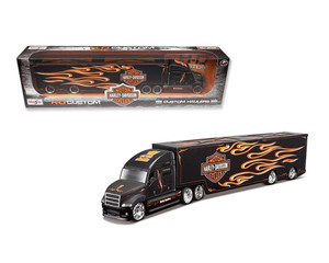 Maisto 1:64 Custom Haulers With Flames - Harley-davidson - Diecast