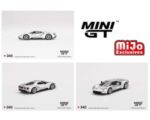 Mini Gt 1:64 Ford Gt (ingot Silver)(lhd) - Mijo Exclusives Limited To 2400 Pieces - Diecast
