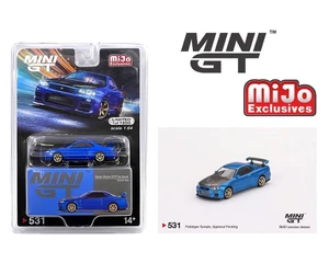 Mini Gt 1:64 Nissan Skyline Gt-r (r34) Top Secret Bayside - Blue - Mijo Exclusives - Diecast