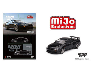 Mini Gt 1:64 Nissan Skyline Gt-r (r34) V-spec - Black Pearl - Mijo Exclusives - Diecast