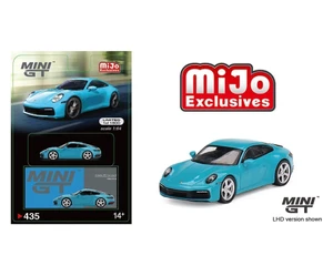 Mini Gt 1:64 Porsche 911 (992) Carrera S Miami Blue - Mijo Exclusives - Diecast