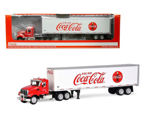 Motor City Classics 1:50 Drink Coca-cola Tractor And Trailer 53ft - Red Cab With White Trailer - Diecast