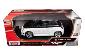 Motor Max 1:18 Abarth 500 Two Tone (white With Black Top) - Diecast
