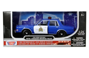 Motor Max 1:24 1986 Dodge Diplomat Canadian Rcmp - Blue - Law Enforcement And Public Service - Diecast