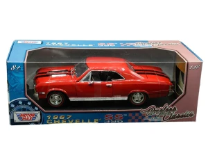 Motormax 1:18 1967 Chevrolet Chevelle Ss 396 (red With Black Stripes) - Timeless Classics - Diecast