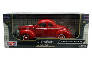 Motormax 1:18 American Classics - 1940 Ford Deluxe Coupe Red - Diecast