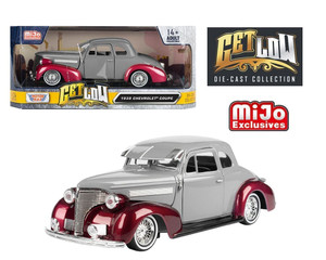 Motormax 1:24 1939 Chevrolet Coupe Lowrider Two Tone Grey - Get Low - Mijo Exclusives - Diecast