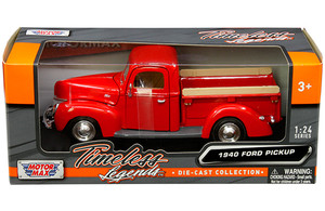 Motormax 1:24 1940 Ford Pickup - Red -timeless Legends - Diecast
