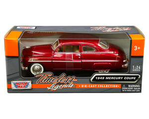Motormax 1:24 1949 Mercury Coupe - Red - Timeless Legends - Diecast