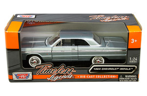 Motormax 1:24 1964 Chevrolet Impala - Blue - Timeless Legends - Diecast