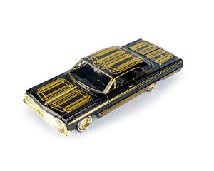 Motormax 1:24 1964 Chevrolet Impala Ss Lowriders- Black With Gold - Midnight Eclipse - Diecast