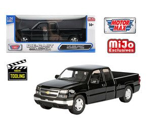 Motormax 1:25 2006 Chevrolet Silverado 1500 - Black - Mijo Exclusives - Diecast