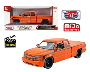 Motormax 1:25 Chevy Silverado Extended Cab 2006 Custom - Metallic Orange - Mijo Exclusives Limited Edition - Diecast