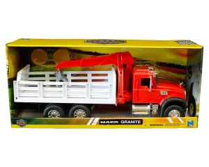 New Ray 1:18 Mack Granite With Hay Bales Red/white Plastic - Long Haul Trucker - Diecast