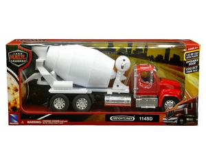 New Ray 1:32 Freightliner 114sd Cement Mixer - Orange/white - Long Haul Trucker - Diecast