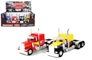 New Ray 1:32 Kenworth W900 & Peterbilt 379 Custom Truck Cabs - Long Haul Trucker - Display Tray Set Of 4 - Diecast