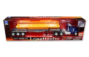 New Ray 1:32 Peterbilt 379 Blue & Orange Dump Truck - Long Haul Truckers - Diecast