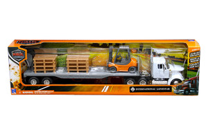 New Ray 1:43 International Flatbed W/ Forklift - Long Haul Truckers - Diecast