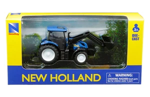 New Ray Agricuture-farm Tractor T6 With Loader (blue) -new Holland - Diecast