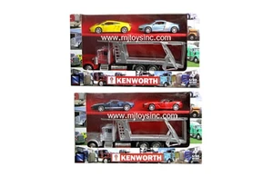 Newray 1:32 Trailer Kenworth W900 Carrier W/ Cars - Diecast