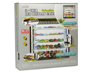 Showcase 5-tier Led Wall Mountable Display Case - White Case With White Rear Panel - Mijo Exclusives - Diecast