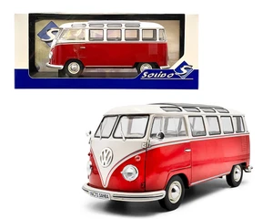 Solido 1:18 1962 Volkswagen T1 Samba - Red/white - Diecast