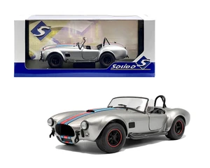 Solido 1:18 1965 Shelby Cobra 427 Mkii - Silver With Red And Blue Stripes - Diecast