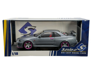Solido 1:18 1999 Nissan Skyline Gt-r R34 - Silver With Purple Metallic Accents - Diecast