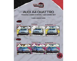 Tarmac Works 1:64 Audi A4 Quattro Btcc 1996 Champion Frank Biela Model Car + Trading Cards Combo Set - Hobby64 - Diecast
