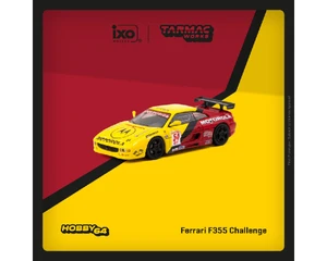 Tarmac Works 1:64 Ferrari F355 Challenge World Challenge Series 2000 Matt Drendel - Yellow Red- Hobby64 - Diecast