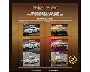 Tarmac Works 1:64 Koenigsegg Cc850 With Trading Cards Pack - White - Global64 - Mijo Exclusives Limited Edition - Diecast