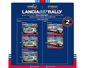 Tarmac Works 1:64 Lancia 037 Rally Rally Monte Carlo 1983 Winner W. Rohrl / C. Geistdorfer With Trading Cards- Hobby64 - Diecast