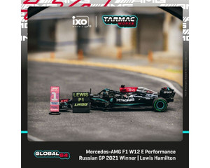 Tarmac Works 1:64 Mercedes-amg F1 W12 E Performance Russian Grand Prix 2021 Winner 100th Win - Lewis Hamilton - Global64 - Diecast