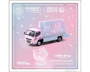 Tarmac Works 1:64 Mitsubishi Fuso Canter Billboard Truck - Pink - Truck64 - Diecast